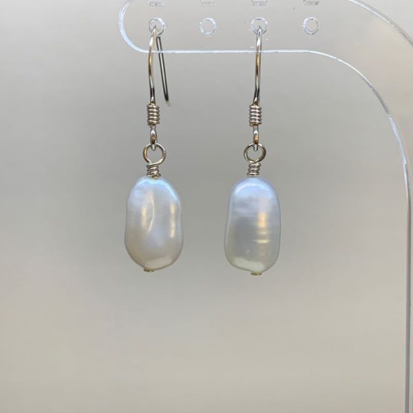 Freshwater pearl baroque earrings