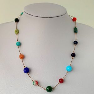 Multi-gemstone necklace