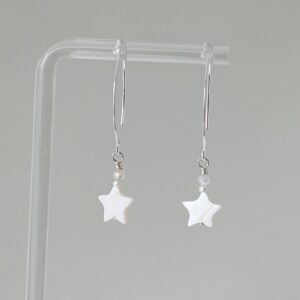 Mother of Pearl star sterling silver earrings