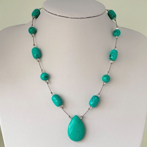 Turquoise howlite necklace