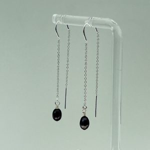 Sterling silver threader earrings with freshwater pearls